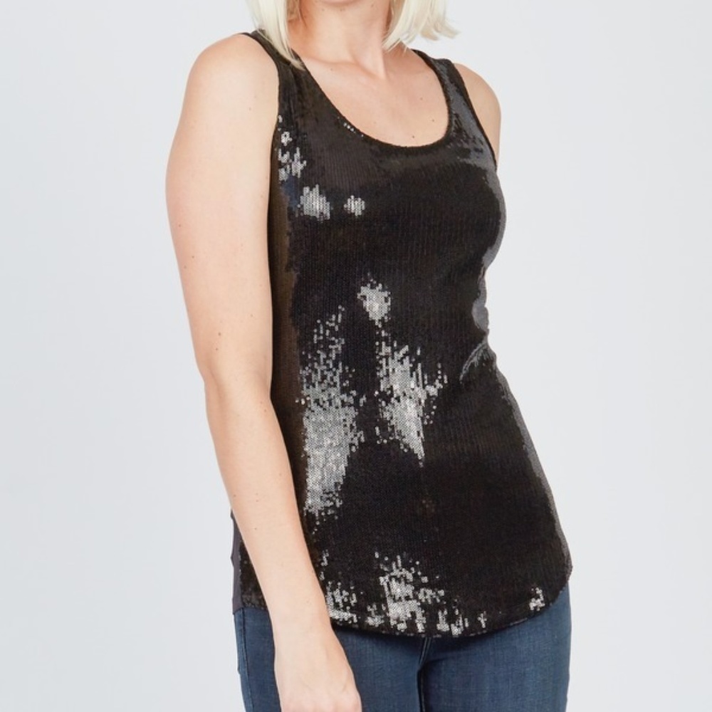 Noir Sequin Tank NWOT